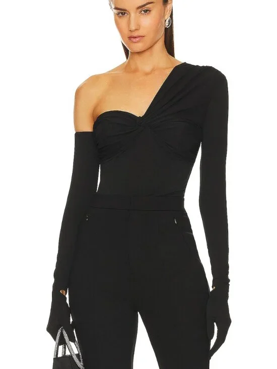 Michael Costello x REVOLVE Nobu Bodysuit in Black long sleeve with gloves - Picture 2 of 3